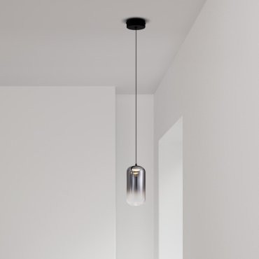 Nova Luce Aelia - Hängelampe - Ø 10 x 150 cm - 3W LED inkl. - matt schwarz und rauchgrau