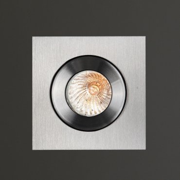 Maxlight Shower - Einbaustrahler 1L - 60 x 60 mm, Ø 46 mm Einbaumaß - IP44 - gebürstetes Aluminium