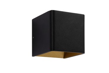 Artdelight Fulda - wandleuchte - 10 x 10 x 10 cm - 6W dimmbare LED inkl. - schwarz und gold