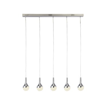 Searchlight Wave Teardrop - Pendelleuchte - 98 x 10 x 120 cm - 28W dimmbare LED inkl - Chrom