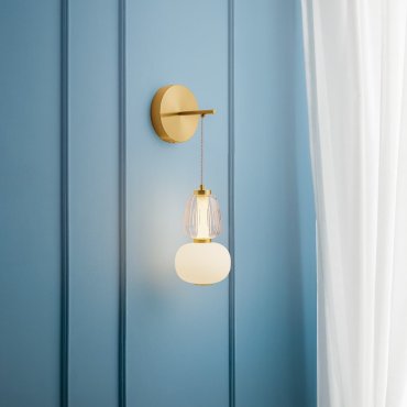 Nova Luce Movil - wandleuchte - Ø 22 x 62 cm - 18W dimmbar LED inkl. - gold, klar und opal