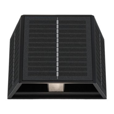 Century Italia Up&amp;Down - Außenwandleuchte mit 2 einstellbaren solarbetriebenen Lichtstrahlen mit Tag-Nacht-Sensor - 15,4 x 9,6 x 9,9 cm - 3,3W LED inkl. - IP54 - schwarz - 4000K