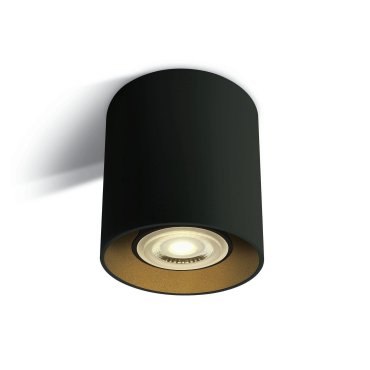ONE Light GU10 Deko-Zylinder - Aufbaustrahler 1L - Ø 8 x 9,4 cm - schwarz
