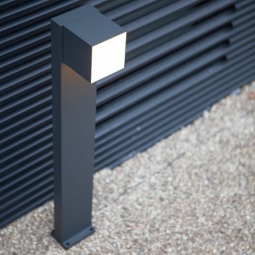 Lutec Cuba - Gartenleuchte - 23,7 x 11 x 75 cm - 12,2W LED inkl. - IP54 - dunkelgrau