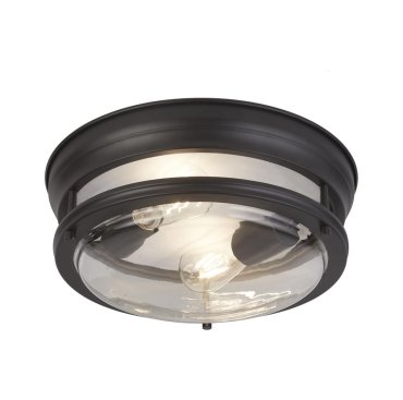 Searchlight Glasgow - Deckenleuchte - Ø 35 x 14,5 cm - IP44 - schwarz und transparent