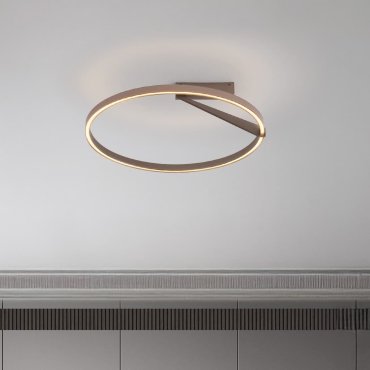 Nova Luce Tilia - Deckenleuchte - Ø 60 x 20 cm - 44W dimmbar LED inkl. - Mokka Kaffee