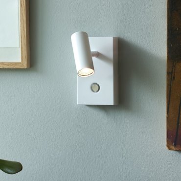 Nordlux Omari - Wandanbauleuchte mit Schalter - 7 x 12 x 12 cm - 3 Stufen Dimmer - 3,2W LED inkl. - weiß