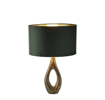 Searchlight Bucklow - Tischleuchte - Ø 40 x 46 cm - grün, antikes Messing und Gold