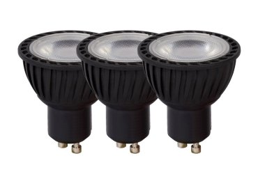 Lucide LED-Strahler (3er-Set) - Ø 5 x 5,3 cm - GU10 - 5W dimmbar - 3000K - schwarz