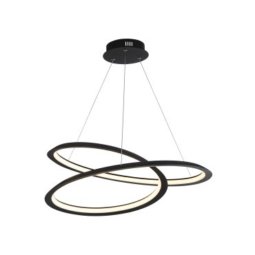 Searchlight Swirl - Pendelleuchte - 61 x 60 x 120 cm - 43W dimmbare LED inkl. - Sand schwarz und weiß