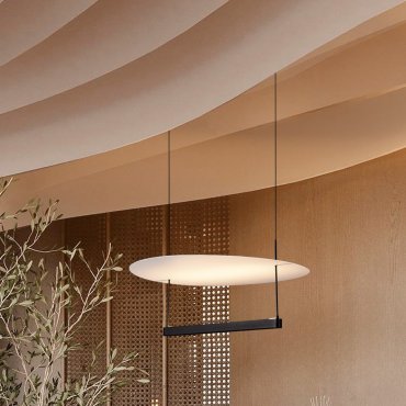 Nova Luce Diona - Hängelampe - Ø 60 x 160 cm - 40W dimmbar LED inkl. - sand schwarz und weiß
