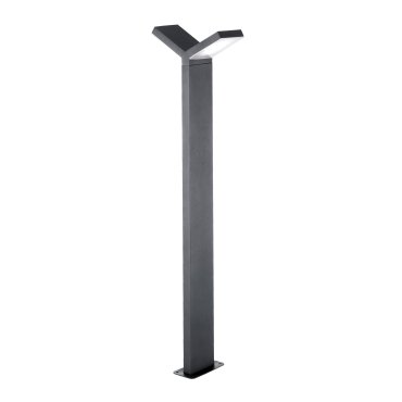 Nova Luce Park - Gartenleuchte - 12 x 22 x 80 cm - 2 x 6W LED inkl. - IP54 - dunkelgrau