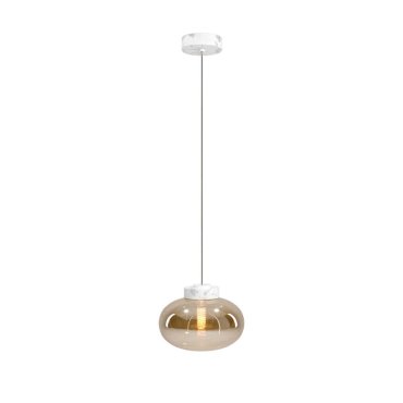 Maxlight Moonstone - Pendelleuchte - Ø 45 x 150 cm - Braunglas und Weiß