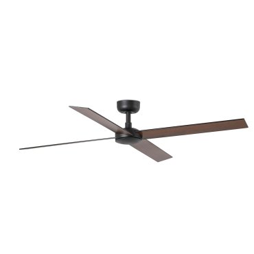 Faro Rudder L 4 - deckenventilator - Ø 132 cm - matt schwarz und dunkles walnussholz
