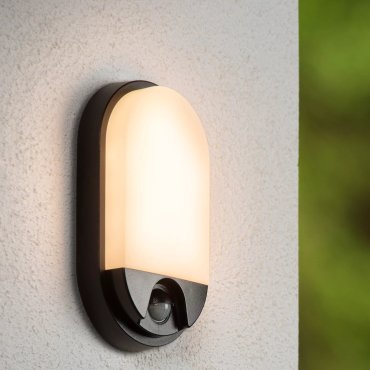 Lucide Hups IR - Außenwandleuchte mit Sensor - 11,9 x 4,5 x 21,2 cm - 10W LED inkl. - IP54 - schwarz
