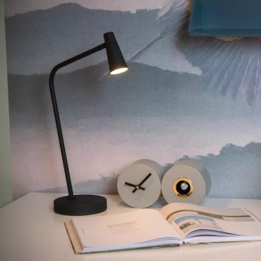 Lucide Stirling - wiederaufladbare Tischleuchte - 30,5 x 14 x 47,5 cm - 3 Stufen Dimmer - 3W dimmbare LED inkl - schwarz