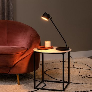 Lucide Milne - Tischleuchte - 16 x 31,7 x 42 cm - 8W dimmbare LED inkl - schwarz
