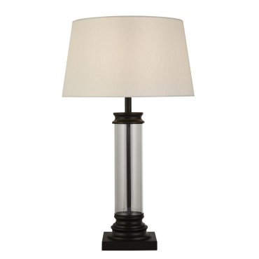 Searchlight Pedestal - Tischleuchte - Ø 37 x 63 cm - schwarz und creme