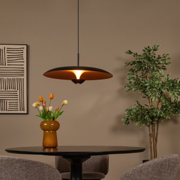 Lucide Kenneth - Pendelleuchte - Ø 60 x 170 cm - 16W dimmbare LED inkl - schwarz und matt gold