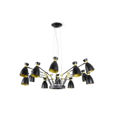 Faro Retro - Hängeleuchte - Ø 132 x 45 cm - schwarz und gold