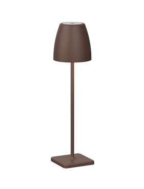 Nova Luce Colt - wiederaufladbare Tischleuchte - Ø 11 x 38 cm - 2W dimmbare LED inkl. - IP54 - corten