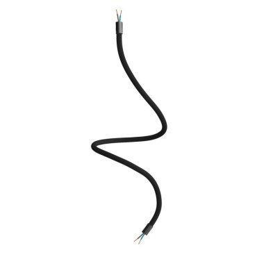 Creative Cables - Flexibler Schlauch mit Textilüberzug - 90 cm - schwarz
