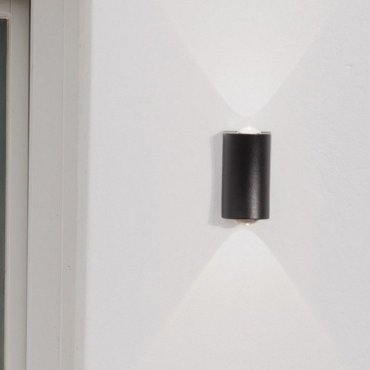 Nova Luce Azar - Außenwandleuchte - 5 x 9 x 4 cm -  2x 2W LED inkl. - IP54 - dunkel anthrazit