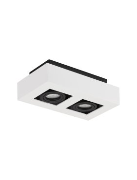 Nova Luce Robin - Aufbaustrahler - 25 x 14,5 x 8,6 cm - weiß und schwarz