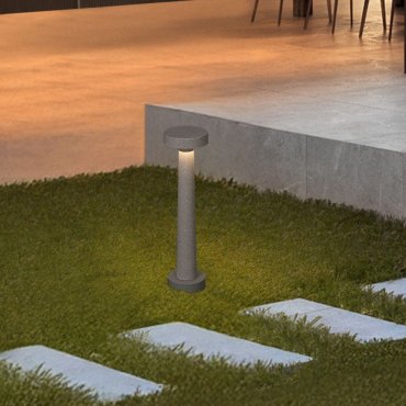 Nova Luce Cram - Gartenpfosten - Ø 11,5 x 50 cm - 5W LED inkl. - IP65 - grau