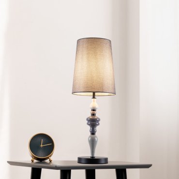 Nova Luce Damo - tischleuchte - Ø 22 x 62 cm - matt schwarz, grau und braun