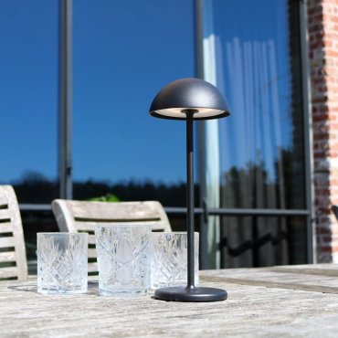 Lucide Joy - wiederaufladbare Tischleuchte - Ø 12 x 32 cm - 1.5W dimmbare LED inkl - IP54 - schwarz