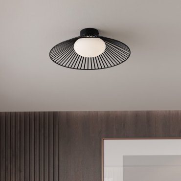 Nova Luce Brume - Deckenleuchte - Ø 50 x 15 cm - 15W LED inkl. - matt schwarz