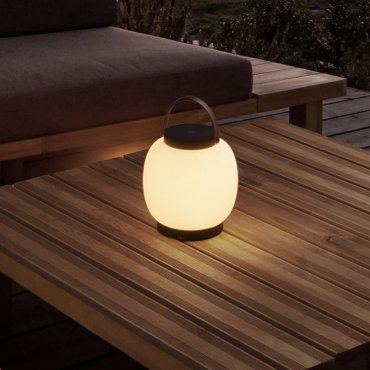 Nova Luce Jigra - tragbare wiederaufladbare Lichtquelle - Ø 16 x 22,8 cm - 2W dimmbare LED inkl. - IP54 - dunkel anthrazit