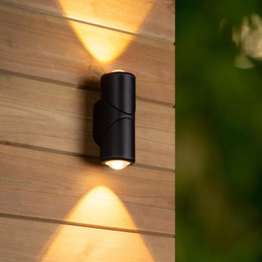 Lucide Erin - Außenwandleuchte - 6 x 8 x 19 cm - 2 x 5W LED inkl. - IP65 - schwarz