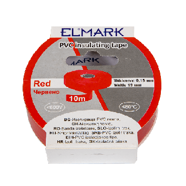 Elmark PVC-Isolierband 19mm - 10 Meter Länge - rot