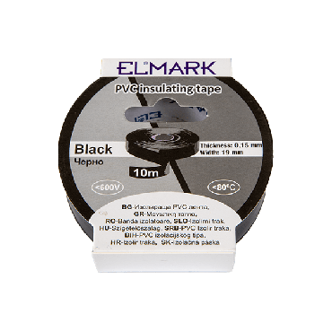 Elmark PVC-Isolierband 19mm - 10 Meter Länge - schwarz