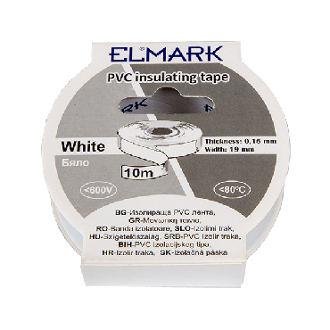 Elmark PVC-Isolierband 19mm - 10 Meter Länge - weiß