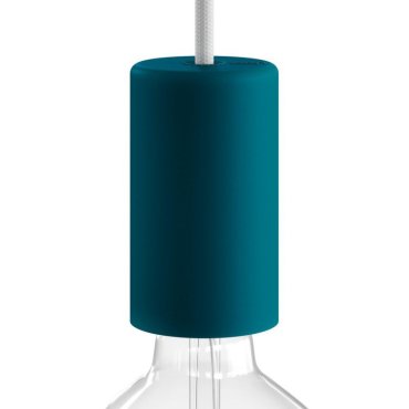 Creative Cables Eiva Elegant - E27-Fassung mit Silikonkabelhalter - Ø 6 x 10,5 cm - IP65 - Petroleum
