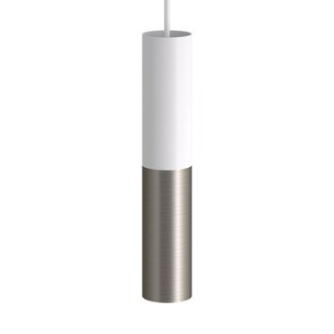 Creative Cables Double Tube - Pendelleuchte 1L - Ø 12,5 x Ø 6 x 190 cm - mattweiß und titanfarben