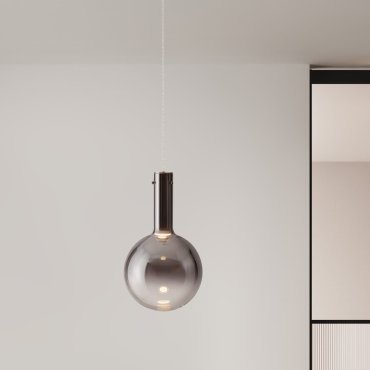 Nova Luce Nostos - Hängelampe - Ø 25 x 170 cm - 6W dimmbar LED inkl. - rauchiges Glas und Gold