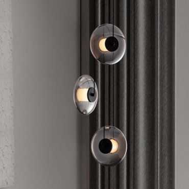 Nova Luce Ballet - Hängelampe - Ø 35 x 169 cm - 24W dimmbar LED inkl. - sand schwarz und rauchgrau