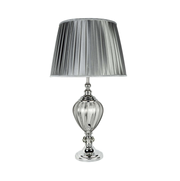 Searchlight Greyson - Tischleuchte - Ø 38 x 68 cm - Chrom und Grau
