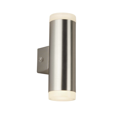 Searchlight Lincoln - Außenwandleuchte - 5 x 16,5 cm - 8W LED inkl. - IP44 - satiniert silber