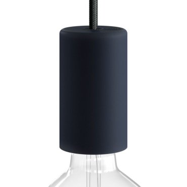 Creative Cables Eiva Elegant - E27 Fassung mit Silikonkabelhalter - Ø 6 x 10,5 cm - IP65 - kohlschwarz