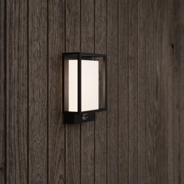 Nordlux Nestor - Außenwandleuchte mit Bewegungsmelder - 14,7 x 22,1 cm - 8W LED inkl. - IP44 - schwarz