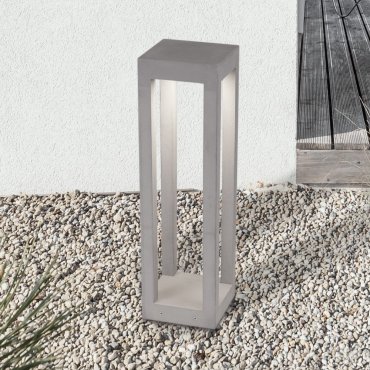 Nova Luce Bev - Gartenpfosten - 17 x 20 x 17 cm - 5W LED inkl. - IP65 - grau