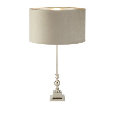Searchlight Whitby - Tischleuchte - Ø 38 x 67 cm - Chrom, Silber und Taupe