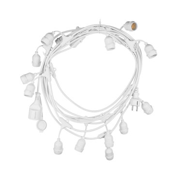 Century Italia Fiesta – 9,27 m Lichterkette, davon 0,6 m Kabel – 15 x E27 (exkl.) – IP44 – weiß