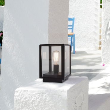 Nova Luce Zest - Sockellampe - 20 x 20 x 29 cm - IP54 - dunkelgrau