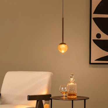 Lucide Calina - Pendelleuchte - Ø 9,9 x 169,7 cm - LED dimmbar 7W inklusive - Lichtfarbe einstellbar - Kaffee